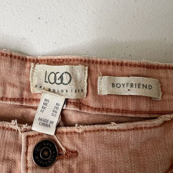 Logo By Lori Goldstein Jeans Womens Size 16‎ Salmon Boyfriend 29.5” Inseam - Picture 2 of 9